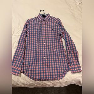VINEYARD VINES MENS PINK CHECKERED BUTTON UP SMALL